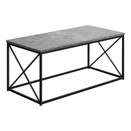 Monarch Specialties Coffee Table, Accent, Cocktail, Rectangular, Living Room, 40"L, Metal, Laminate, Grey, Black I 3785